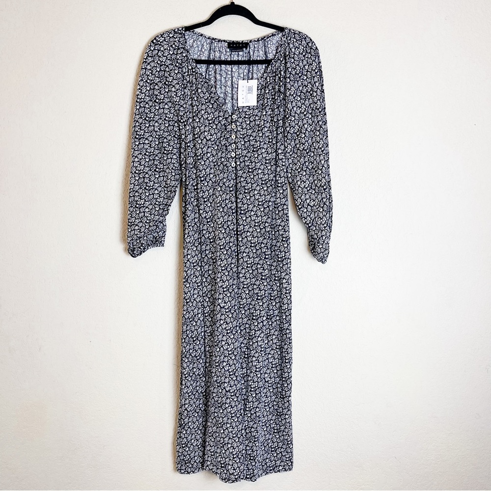 Hatch The Organic Cotton Nursing Night Dress Black Floral Size 0 0-2 Maternity - Picture 4 of 10